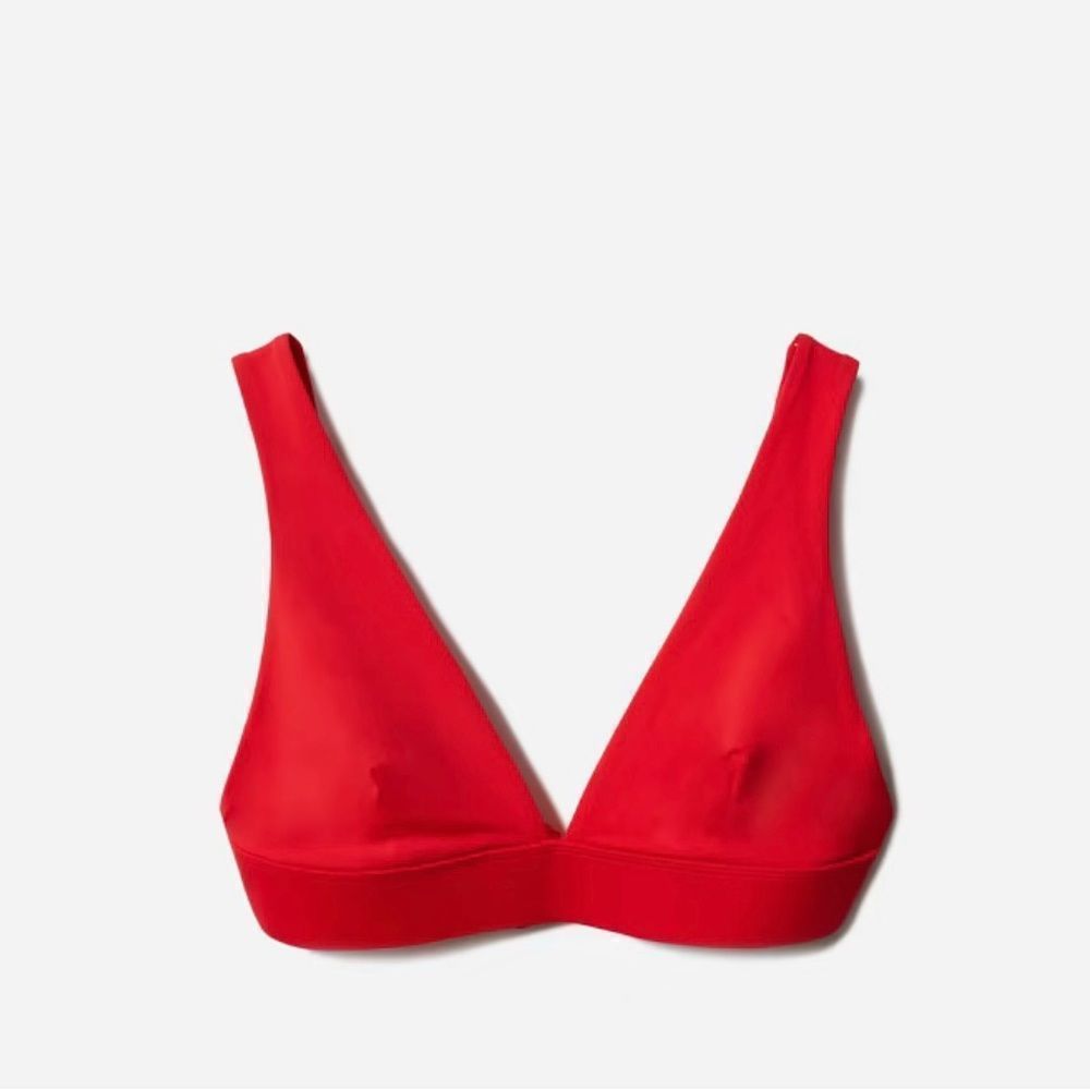 NWT Everlane The Triangle Bikini Top in Bright Red Size S